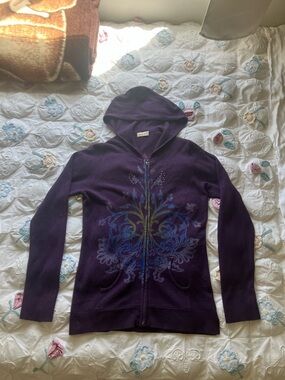 Y2K Purple Zip-Up Cardigan